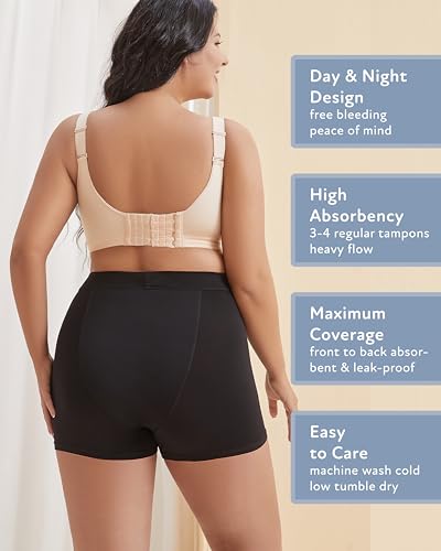 Goat Union 2" Period Underwear Boxer Briefs Boy-shorts, Organic Cotton Lining, Hi-Waisted & Heavy Flow3