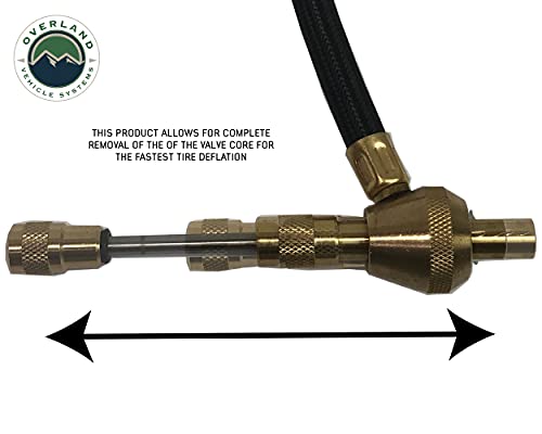 Overland Vehicle Systems Digital Tire Deflator with Valve Kit & Storage Bag Universal - Included Valve Core Replacement - Replacement Valve Caps - for Cars, Trucks, SUV, Trailer, ATV and More!
