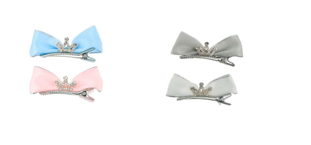 Inca - Set of 2 Hair Hooks with Bow and Crown 2 mod. sdos. (43215), Bunt, 1 count (Pack of 2)