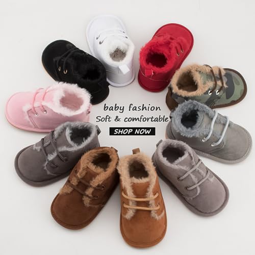 Image of Clowora Baby Boys Girls Shoes Non-Slip Rubber Sole Sneakers Infant First Walking Toddler Crib Shoes Newborn Loafers Flats. (13 /Brown,0-6 Months)