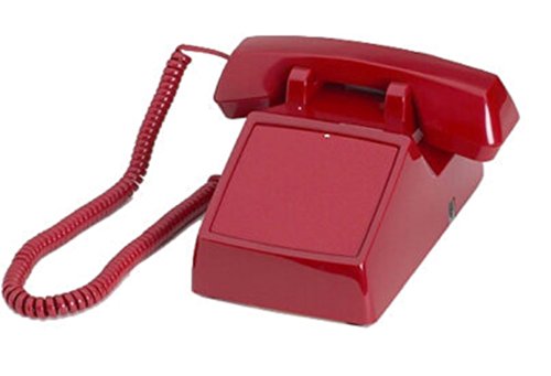 Teléfono de escritorio rojo con marcado automático Hot Line