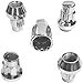 Produktbild Felgenschloss M14x1.5 Kegelbund 60° kompatibel mit Hummer Jaguar Land Rover Lincoln 4x silberne Felgenschlösser Felgenschloss-Muttern Felgensicherung Radsicherungsmuttern Radsicherung