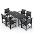Amopatio Outdoor Dining Sets - 7 Piece Dining Table Set with Chairs,Hdpe Patio Table and Chairs Set with Umbrella Hole,All-Weather Heavy Duty Outdoor Furniture - for Poolside,Backyard, Garden,Black