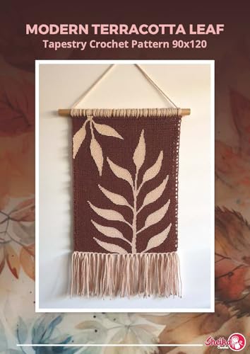 Modern Terracotta Leaf Tapestry Crochet Pattern...