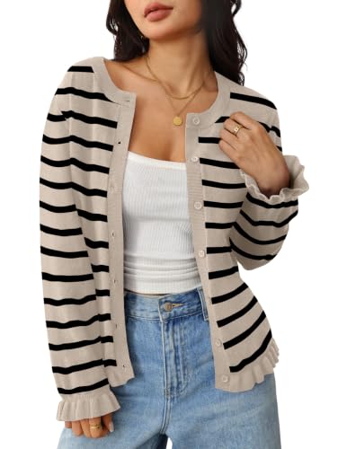 OFEEFAN Cardigan Sweaters for Women Trendy Fall Outfits Long Sleeve Shirts - image 3