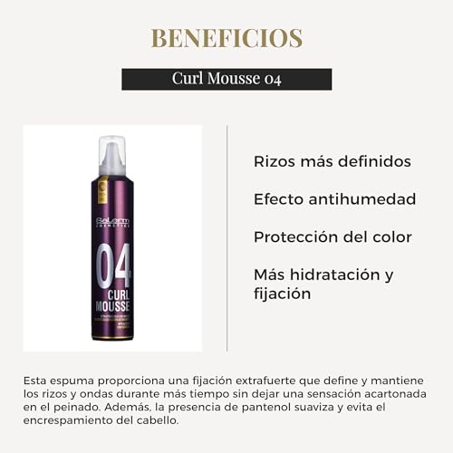 SALERM - Espuma Pelo Rizado - Pro Line Curl Mousse - 300 ml - Rizos más Definidos y Flexibles - Fijación Extrafuerte - Efecto Antihumedad - Protección del Color - imagen 3