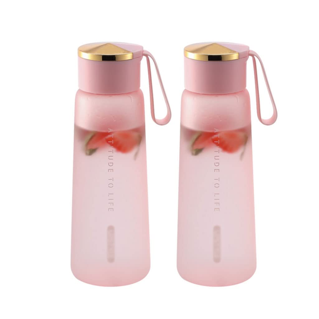 Gourde Sport Gourdes d'eau Gourde 2pcs 450ml bouteille d'eau en plastique givré bouteille de boisson buvant de plein air bouteilles d'eau de sport portable étudiant fourre-tout essai d'eau Bouteille d