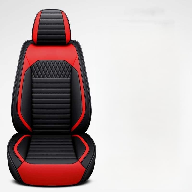 Housse de siège auto en cuir PU noir et rouge design luxe pour VW Golf Polo Tiguan