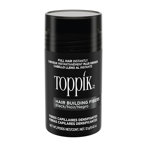 Toppik Hair Building Fibers, Black, 12g Fill In Fine or Thinning Hair, Instantly Thicker, Fuller...
