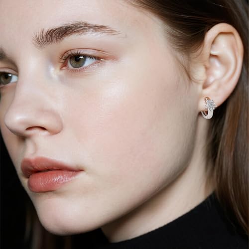 Star Drop Dangle Earrings, Rhinestone Double Star Design, Silver, Lightweight Festival Party Jewelry3