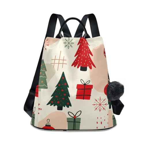Sac à dos antivol pour femme contre les pickpockets imprimé Noël d'hiver
