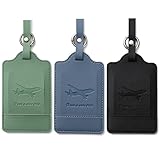 Jravezt 荷物タグ スーツケースタグ ネームタグ 3枚入り スーツケース 番号札 旅行タグ PUレザー 柔らかい 軽量 耐用 ネームラベル 紛失防止 名前タグ インストールが簡単 スーツケース名札 旅行用 出張用 家庭整理用 飛行機用 入学用 (3色セット)