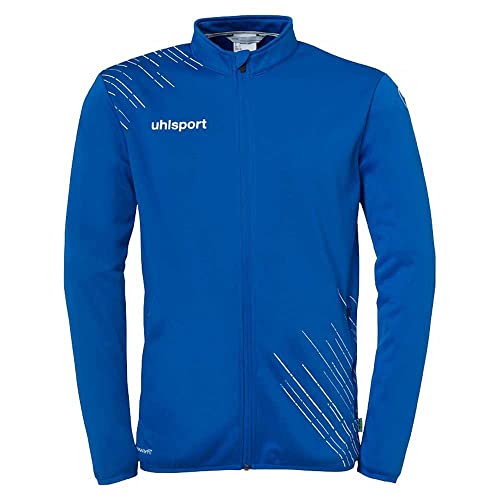 uhlsport Score 26 Classic Jacke Herren Sport Fußball Trainingsjacke Sweatshirt Jacke Sweatjacke - elastischer Ausgehanzug mit Reißverschluss-Taschen, azurblau/weiß, L