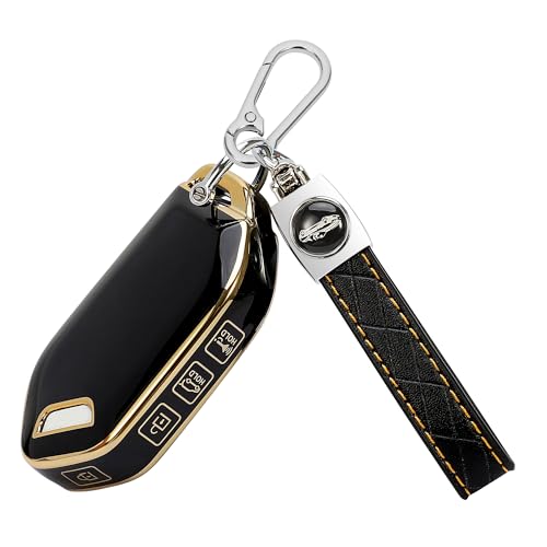 Porte-clés et coque de clé Kia Telluride un cadeau idéal en TPU souple noir 5 boutons