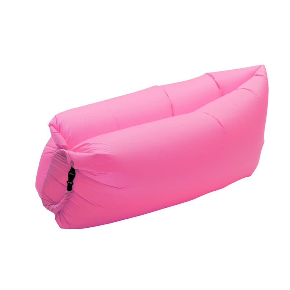 Surwin Inflatable Lounger Air Sofa Portable Waterproof Anti-Air Leaking Air Beach Chair, Inflatable Couch Chair for Outdoor Camping, Travelling, Pool,Hiking, Beach Parties (Pink,200x70cm)