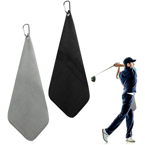 2 Pack Microfiber Golf Towels with Carabiner Cover