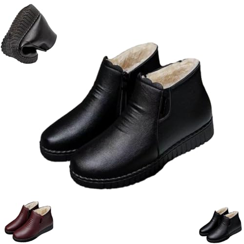 XYLAWAVE Womens Winter Waterproof Leather Boot