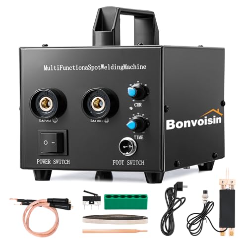 Bonvoisin Poste à Souder par Points, 400-1000A Sortie, 70cm Stylo de Soudage Intégré, pour 0,1-0,2mm Bande de Nickel, pour Batteries au Lithium 18650...