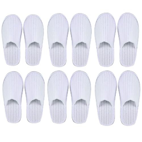 Chaussons invités pour salle de bains et maison, 6 paires de pantoufles voyage