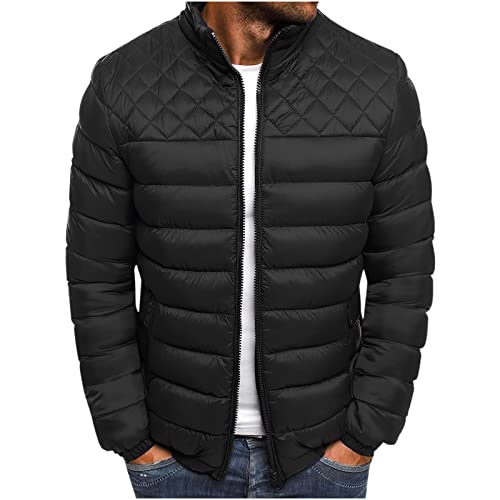 Générique Doudoune Homme Hiver Matelassée Vest Col Montant Chaud Mantea Coton Blouson Légère Puffer Jacket Sans Capuche Veste Zipper Bomber Jacket Couleur...