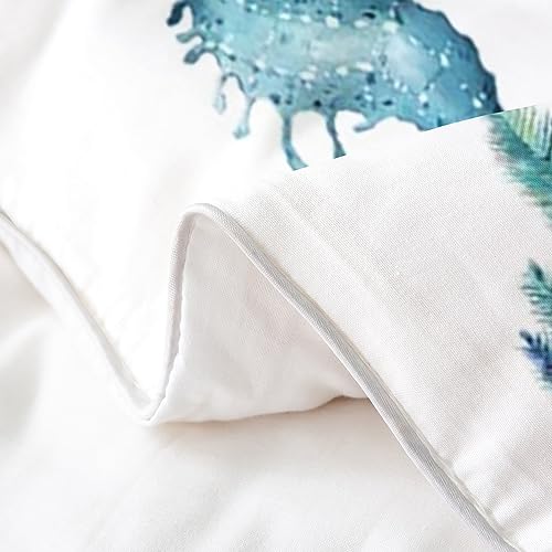 Ocean Turtle Kids Cotton Duvet Cover Set - Marine Decor for Boys - Beach Starfish & Seahorse Design - Double Bedroom - Image 4