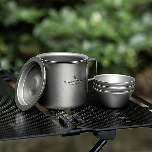 Boundless Voyage Camping Mug Titanium Single Layer Tea Coffee Cup Ultralight Outdoor Travel Portable Drinkware 220ml 350ml 500ml (Ti3059D-500ml) - Image 4
