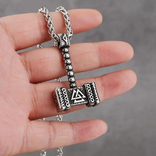 Pendentif marteau de Thor collier amulette finitions forgées