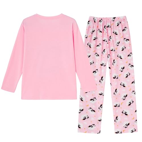 Girls Cotton Blend Pajama Sets Long Sleeve Long Pants Cartoon Sleepwear with Pockets Teen Girls 6 to 18 Years2
