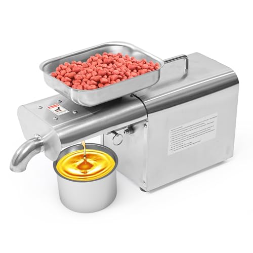 EKVILI Household Oil Press Machine, Foolproof Oil Press for Kitchen Use, Automatic Oil Extractor for Pressing Peanut, Sesame Seeds, Walnut, Almond, Pumpkin, Rapeseed and Many