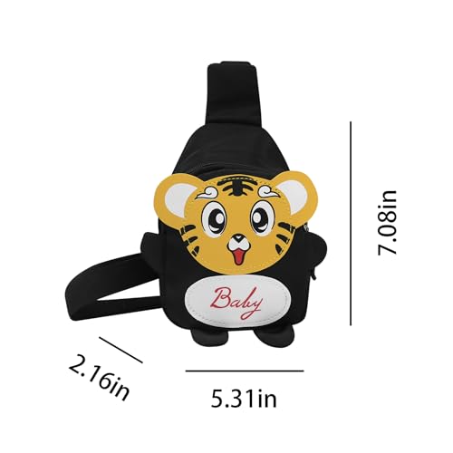 Cute Small Sling Daypack Cartoon Tiger Chest Bag Crossbody Sling Bag Travel Hiking Chest Bag Casual Daypack for Boys Girls4