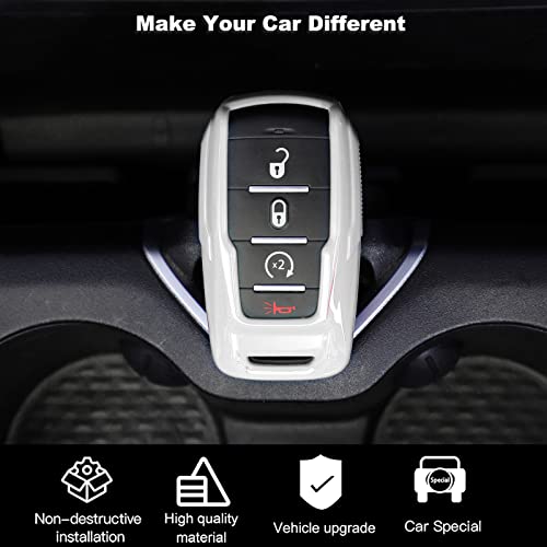 Image of Key Fob Case Cover Key Bag Holder Protection Shell Accessories for Dodge RAM 2018-2026,White