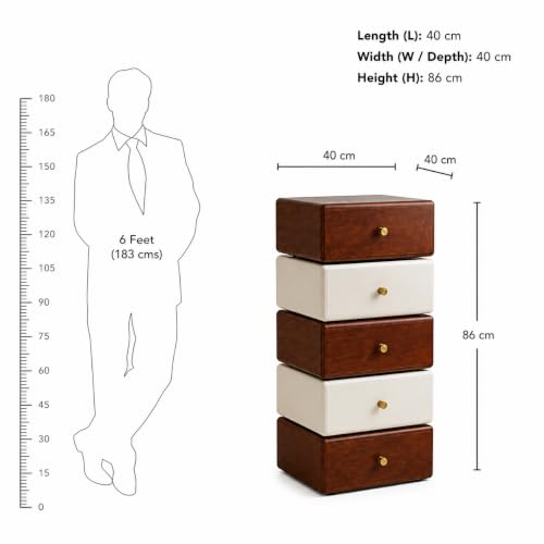 Image of The Attic Solid Wood Acko Drawer Chest | Wooden Chest of Drawers | Bedroom Livingroom Storage | Handcrafted Mango Wood