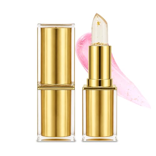 Areliaa Lipstlck pH Color Changing Lipstick 2 Pack pH Reactive Lip Tint with Glossy Finish Clear Moisturizing Lip Balm Personalized Pink Shade for Daily Makeup