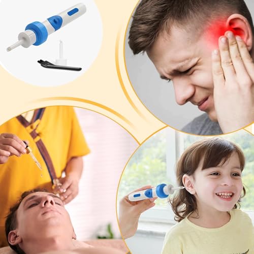 Ohrenschmalz Entferner, Elektrisch Ohrenreiniger, Sicheres Und Weiches Ear Cleaner, Sicheres Weiches Ohrenreiniger mit Sauger und Waschbaren Ersatzköpfen Für Kinder Und Erwachsene Ohre Reinigung