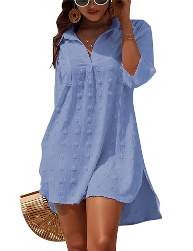 Image of Blooming Jelly Womens Swimsuit Coverups White Chiffon Bathing Suit Cover Up Bikini Swimwear Beach Dress Outfits