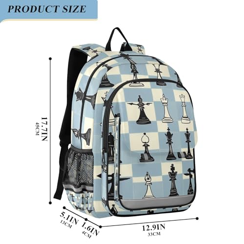 Chess Pieces Pattern Backpack Lightweight Daypack Laptop Backpack College School Bookbag for Boys Girls Kids2