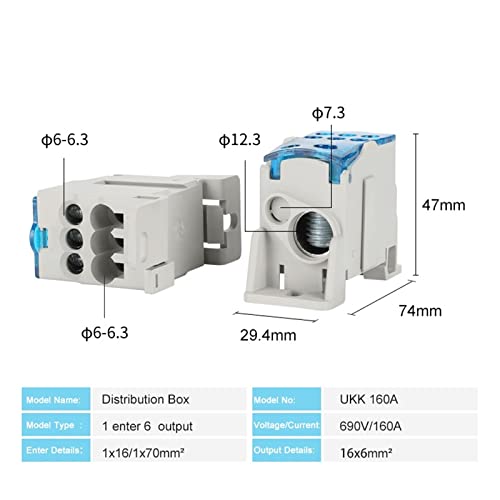 UKK-160A bornier de distribution pour sécuriser vos circuits électriques sur rail DIN - 8