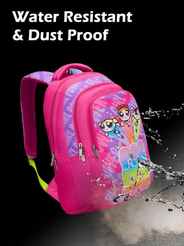 Image of Lavie Sport Powerpuffgirls 30L Pink Backpack | Organizer & Bottle Holder | Gift for Men, Women, Boys, Girls | Laptop Sleeve for School & College