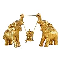 TOHLUCS Elephant Statue.Gold Elephant Decor for Women,Mom Gifts.Elephant Figurines Brings Good Luck, Health, Strength.Decoration Ornaments for Living Room,Table Centerpiece, Shelf, Office Decor