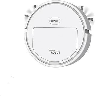 Robot pequeño para aspiradora para mini espacios, para barrido automático con cepillos dobles, cuerpo de plástico ligero, eliminación eficiente del polvo, blanco o negro (blanco (batería))