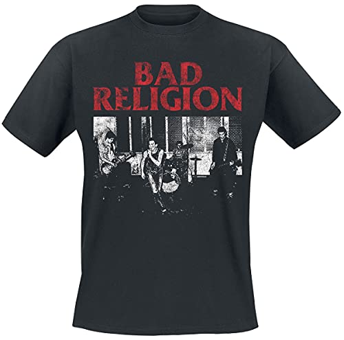 Bad Religion Live 1980 Homme T-Shirt Manches Courtes Noir L 100% Coton Regular/Coupe Standard