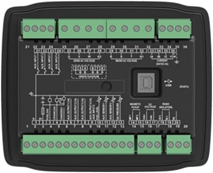 Top-down back view of the Smartgen HGM4020 Generator Controller, providing a clearer view of the wiring diagram and USB port.