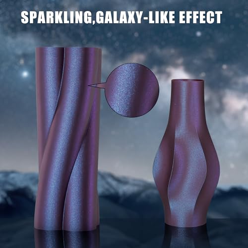 Image of TINMORRY PLA Filament 1.75mm 1kg, Galaxy PLA 3D Printer Filament, Compatible with Most FDM 3D Printers, 1 KG 1 Spool, Galaxy Purple