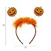 LUX ACCESSORIES Halloween Orange Pumpkin Jack-O-Lantern Fuzzy Bopper Fashion Headband