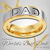 Mens Worlds Best DAD Ring Titanium 7mm Two Tone Gift For Dad Birthday Comfort Fit Size U #1