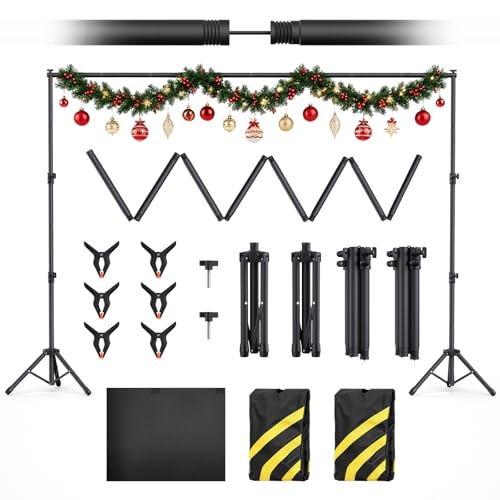 Forlogic 10x7.5Ft Backdrop Stand, Heavy Duty Adjustable Photo Back Drop Stand for Party...