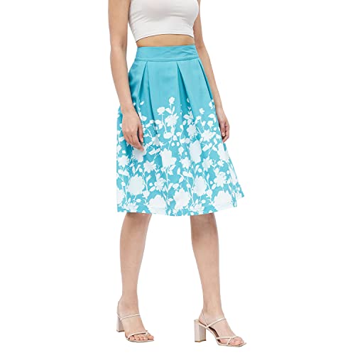 Image of Harpa Crepe Western Skirt Aqua