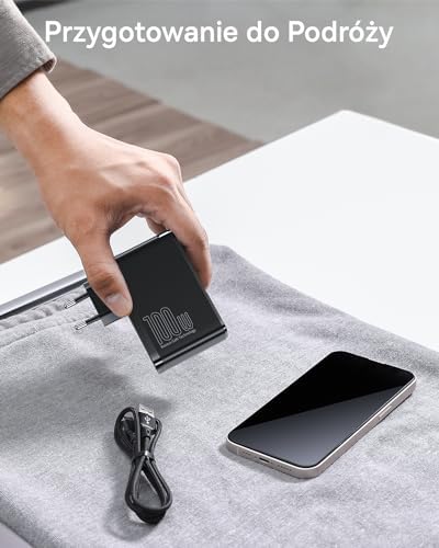 Baseus Fast Charger 100W, 4-portowa ładowarka PD PPS z funkcją GaN Tech, kompatybilna z MacBook Pro/Air Laptop, iPhone 15/14/13, iPad Pro, Samsung Galaxy S23, SteamDeck. 2 x USB-C + 2 x USB-A