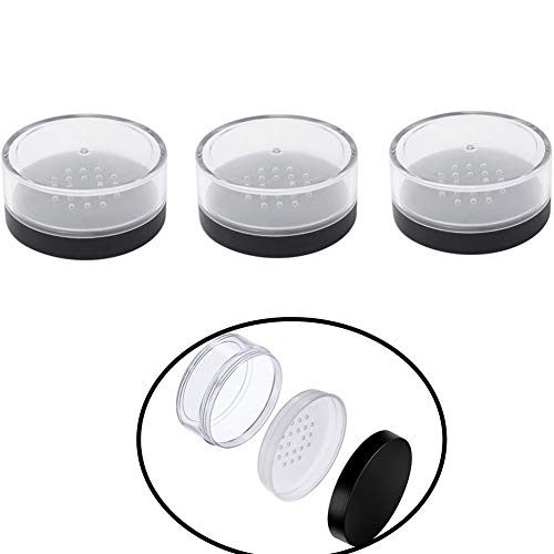 Chytaii 3pcs Polvo Recipiente Caja Contenedor Botes Vacía Transparente para Cosmética Polvo...