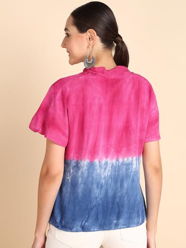 Image of Maaesa Hand Dyed Half Sleeves Rayon Top
